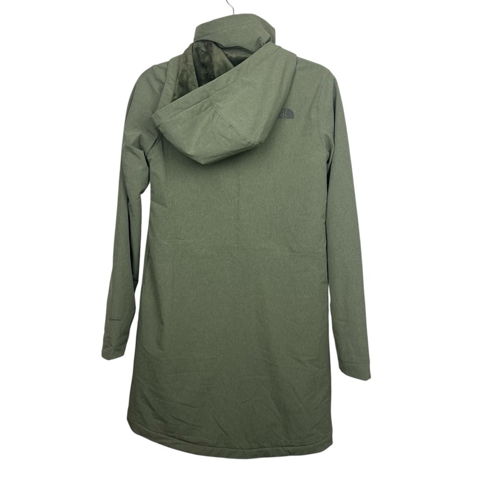 THE NORTH FACE Hooded Shelbe Raschel Parka Length Coat Olive Green Heather XS - Picture 2 of 7